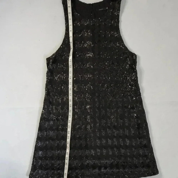 Aritzia Talula Canterbury Matte  Sequin Black Sz M - Picture 4 of 8